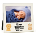 Marco de fotos plateado personalizado para bautizo o nacimiento