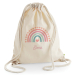 Mochila de algodón con nombre y arcoíris