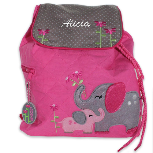 Mochila elefante rosado personalizada