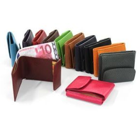 Billetera con monedero en cuero personalizada