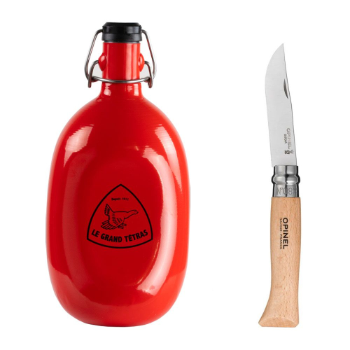 Kit aventura : botella personalizada Le Grand Tétras + cuchillo Opinel n°8