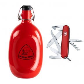 Kit aventura : botella personalizada Le Grand Tétras + navaja suiza 