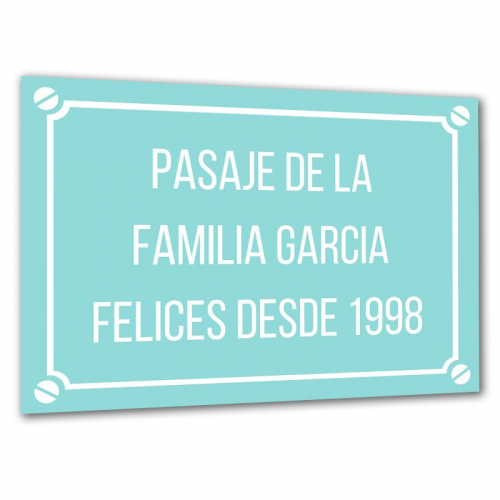 Placa de calle personalizada