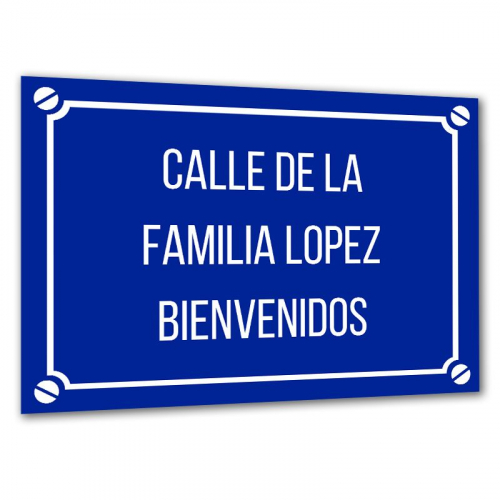 Placa de calle personalizada