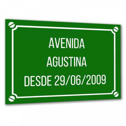 Placa de calle personalizada