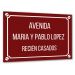 Placa de calle personalizada