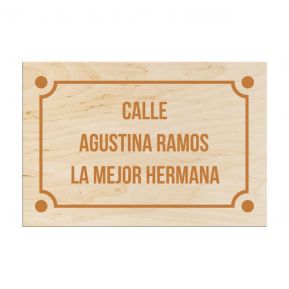 Placa de calle personalizada de madera