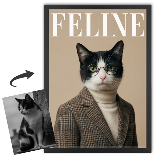 Portada de la revista FELINE a partir de una foto