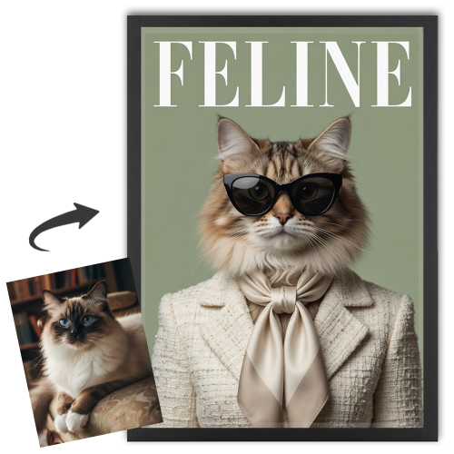 Portada de la revista FELINE a partir de una foto