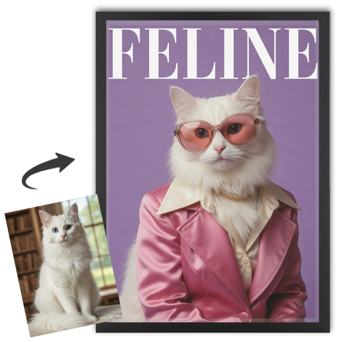Portada de la revista FELINE a partir de una foto