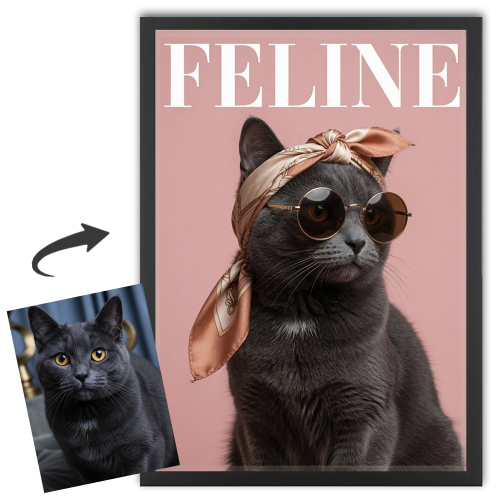 Portada de la revista FELINE a partir de una foto