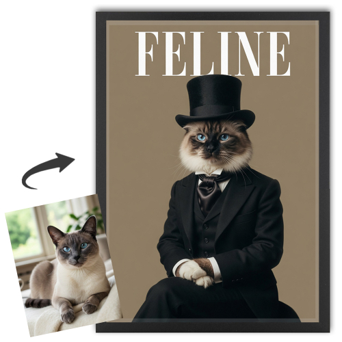 Portada de la revista FELINE a partir de una foto