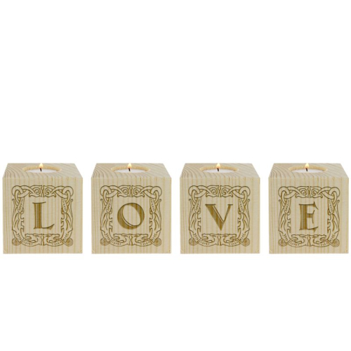 Portavelas mini cubo de letras