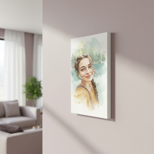 Retrato de estilo acuarela a partir de una foto