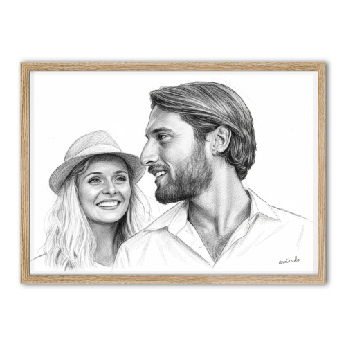Retrato estilo dibujo a lápiz a partir de una foto