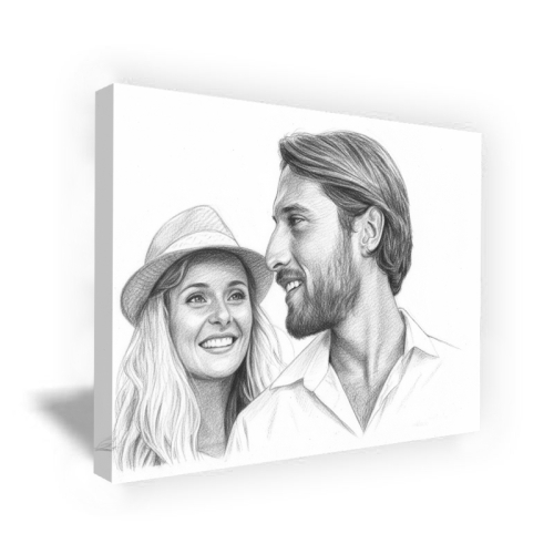 Retrato estilo dibujo a lápiz a partir de una foto