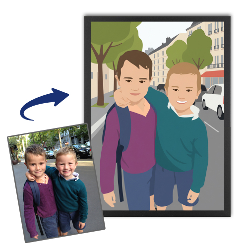 Retrato al estilo flat design basado en una foto