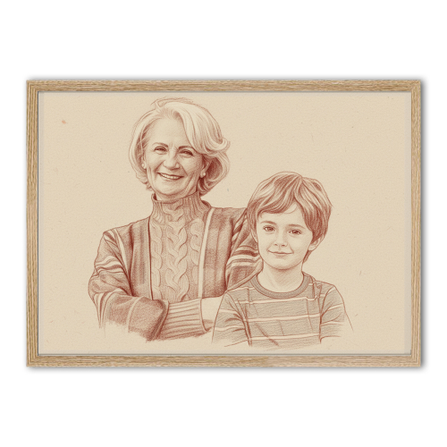 Fotomontaje para un retrato al estilo sanguina