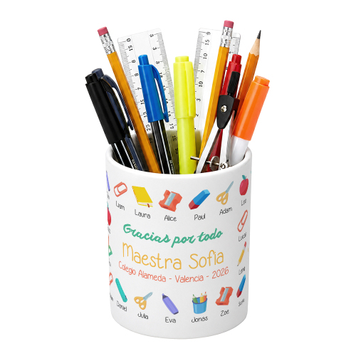Portal&aacute;pices de cer&aacute;mica personalizado Recuerdos de Clase