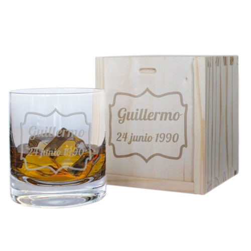 Vaso de whisky personalizado de cumpleaños