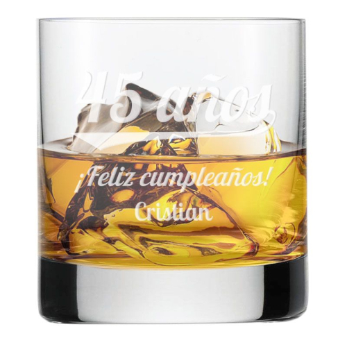 Vaso de whisky personalizado de cumpleaños