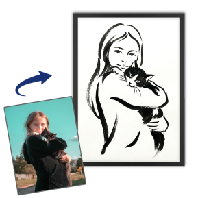 Retrato art�stico en estilo tinta china