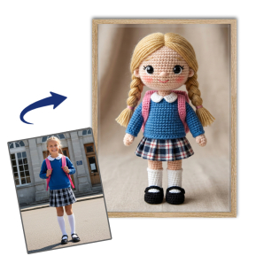 Retrato de mu�eca de punto a partir de una foto