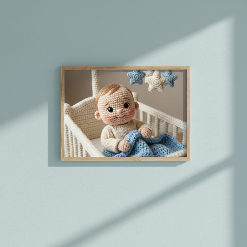 Retrato de mu&ntilde;eca de punto a partir de una foto