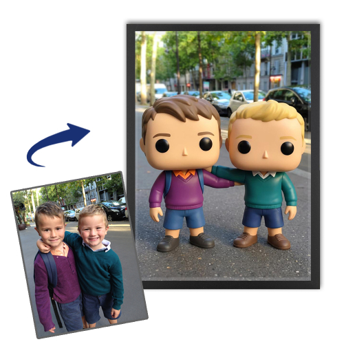 Retrato de una figura de vinilo estilizada a partir de una foto