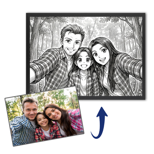 Retrato personalizado estilo manga vintage