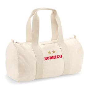 Bolsa de deporte bordada 2 estrellas de algod�n org�nico