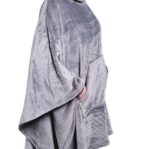 Sudadera Poncho Personalizada Gris