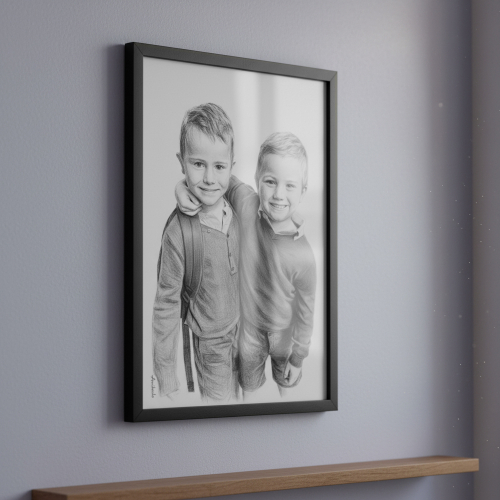 Retrato estilo dibujo a lápiz a partir de una foto
