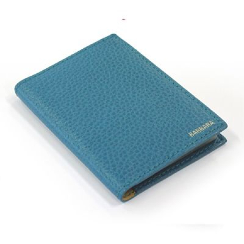 tarjetero cuero para 12 tarjetas turquesa
