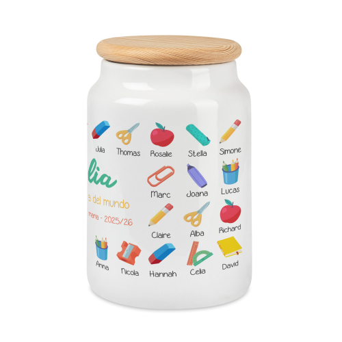 Tarro de galletas impreso Recuerdos de clase