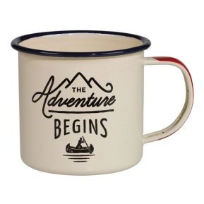 Taza esmaltada the Adventure Begins crema Taza esmaltada the Adventure Begins crema