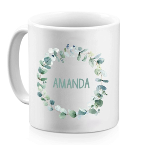 Taza corona de flores personalizada