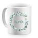 Taza corona de flores personalizada