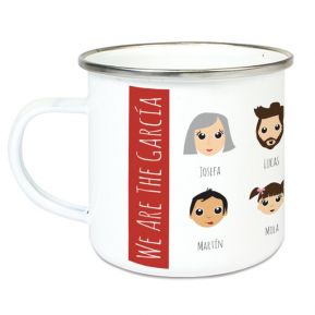 Taza esmaltada personalizada We Are Family