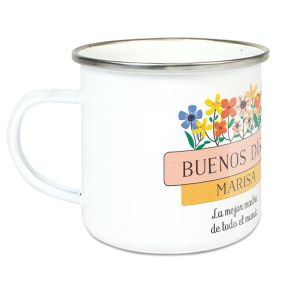 Taza Esmaltada Personalizada Flores del Campo