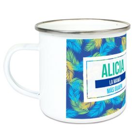 Taza esmaltada personalizada palmeral