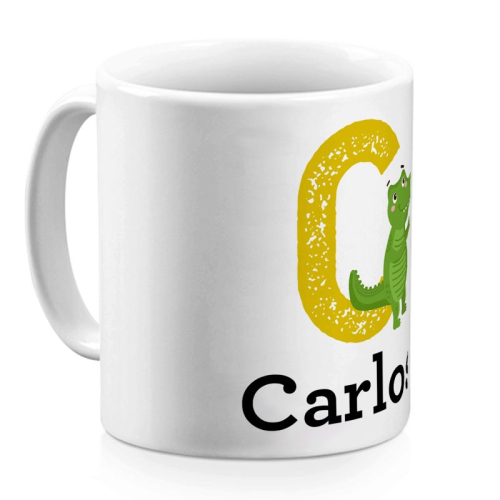 Taza personalizada alfabeto y animal