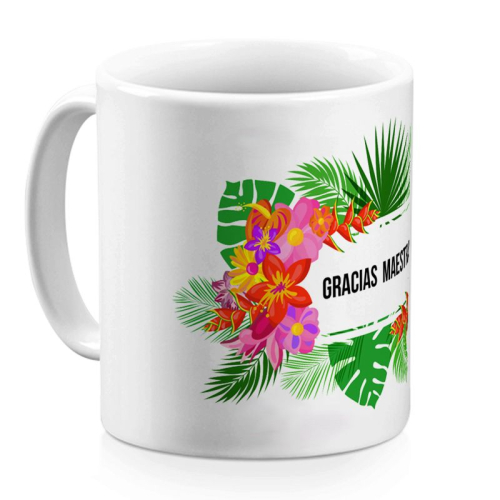 Taza personalizada flores exoticas