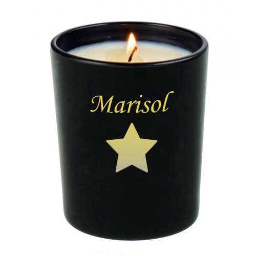 Vela personalizada con estrella encendida