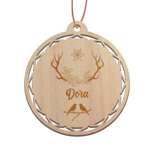 Bola de navidad de madera personalizada