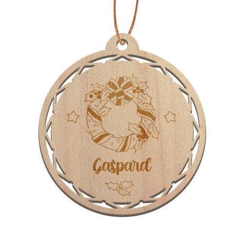 Bola de navidad de madera personalizada