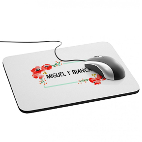 Alfombrilla de ratn personalizada con flores de acuarela