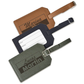 Etiqueta de viaje en cuero personalizada 2 Lneas