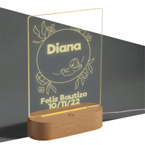 Lmpara Plexigls Personalizada Bautizo