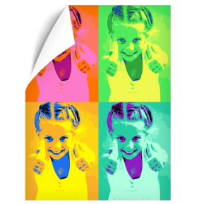 Pster Pop Art con 4 fotos formato vertical